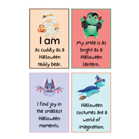 Halloween Positive Affirmation Cards for Kids
