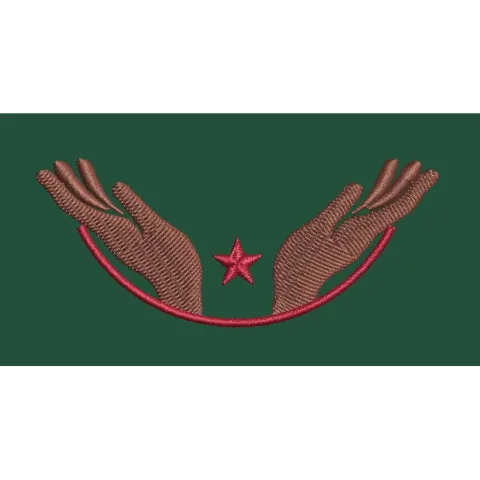 Cupped Hands with Star Embroidery Design
