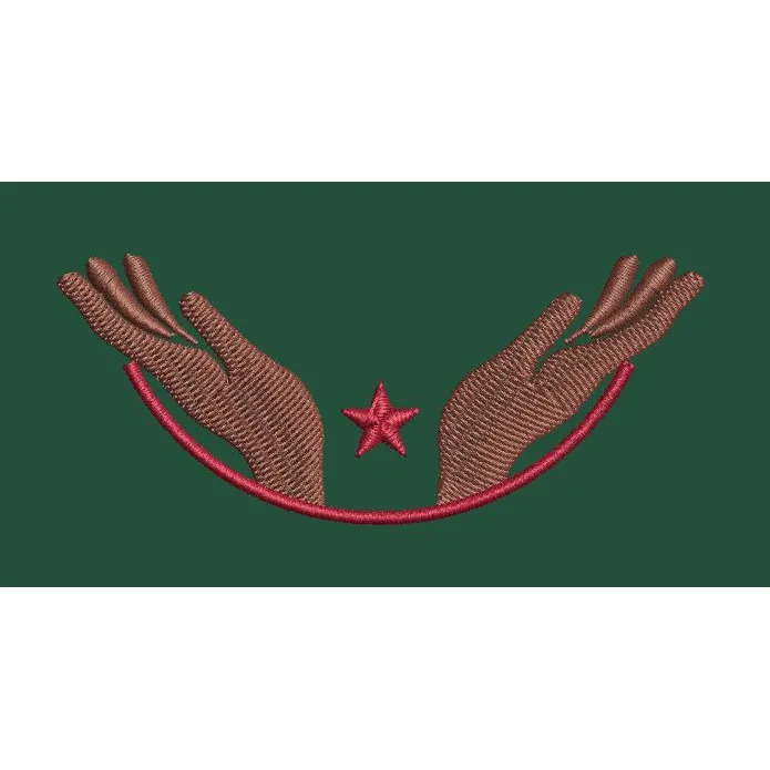 Cupped Hands with Star Embroidery Design