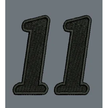 Eleven in Black Embroidery Design