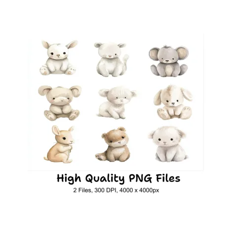 Adorable Baby Animal Clipart Bundle