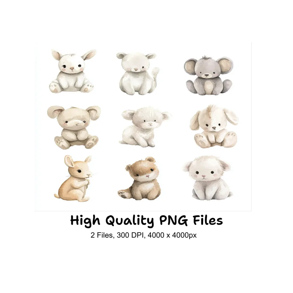 Adorable Baby Animal Clipart Bundle