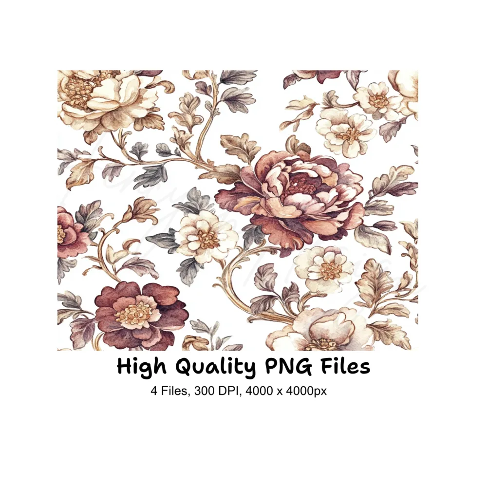 Vintage Floral Pattern Clipart Bundle