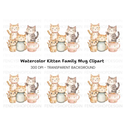 Cute Cat Clipart Bundle