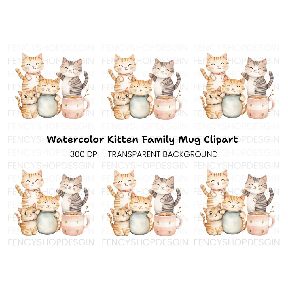 Cute Cat Clipart Bundle
