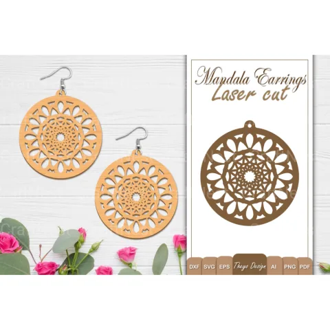 Earrings Mandala SVG Bundle