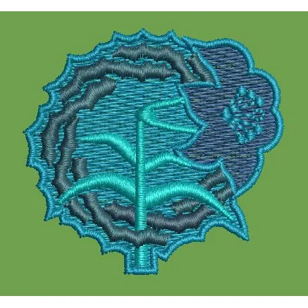 Abstract Foliage Medallion Embroidery Design