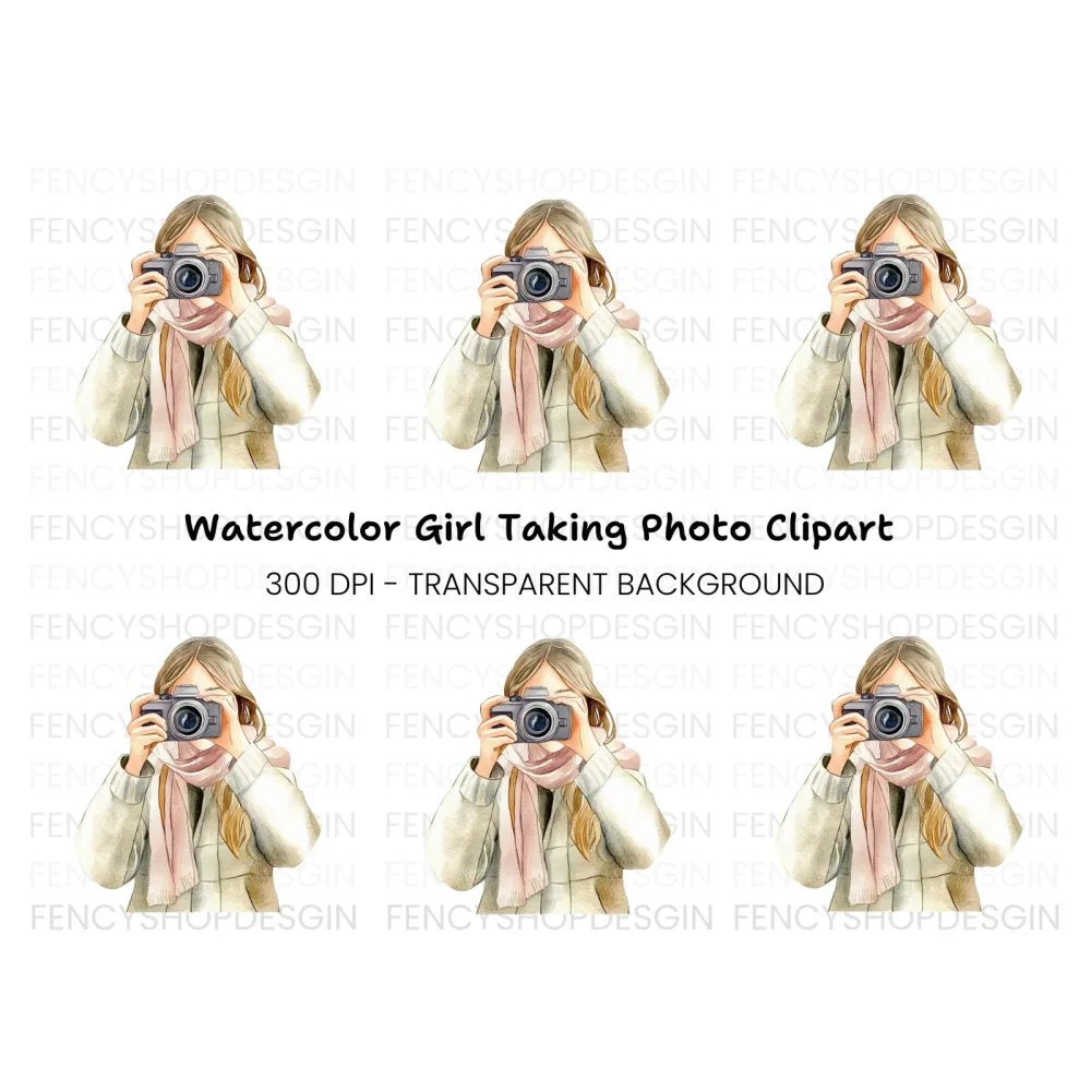 Girl With Camera Clipart Bundle