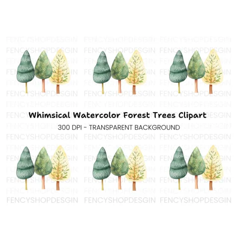 Decorative Tree Clipart Bundle
