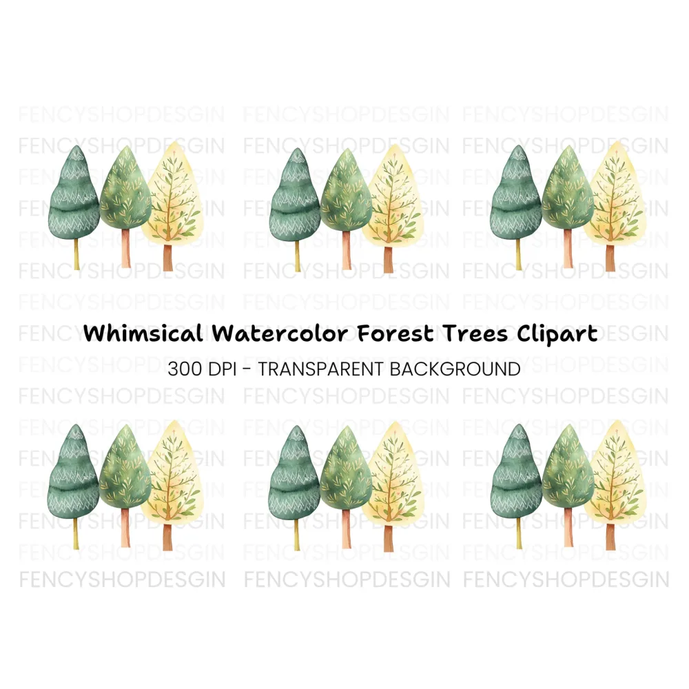Decorative Tree Clipart Bundle
