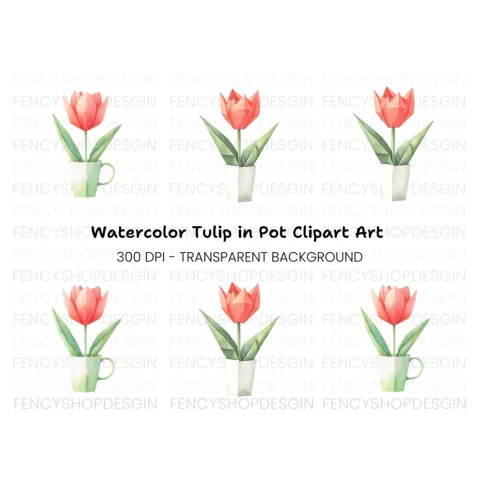 Origami Tulip Clipart Bundle