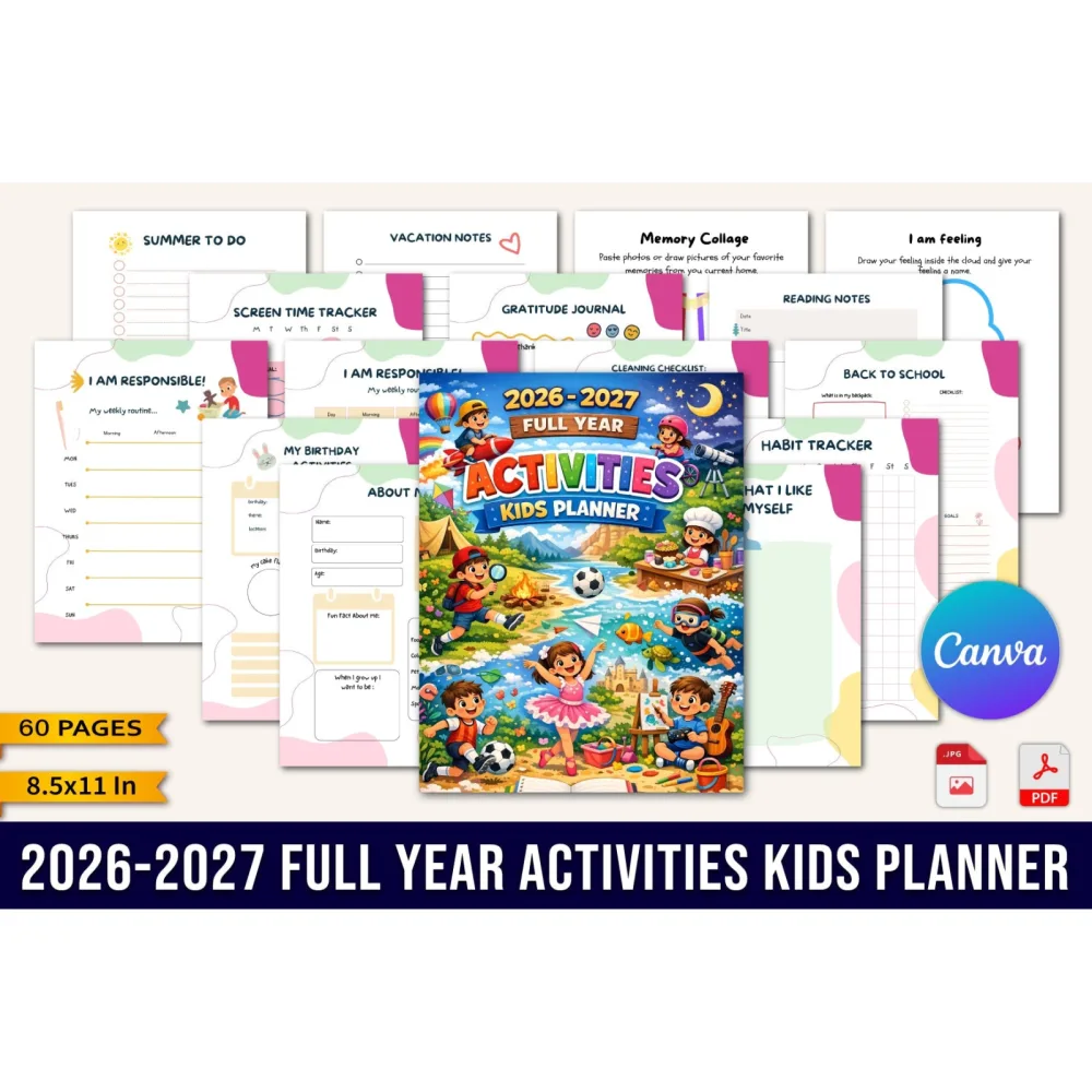 Yearly Activities Kids Planner
