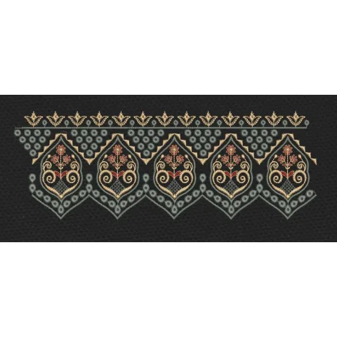 Floral Jacquard Woven White Flowers Embroidery Design