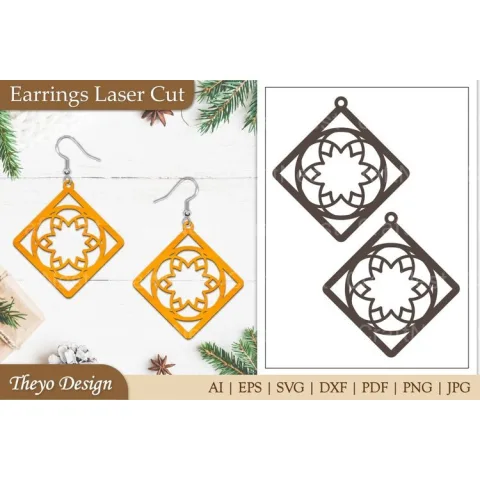 Earrings Mandala Lasercut SVG Bundle