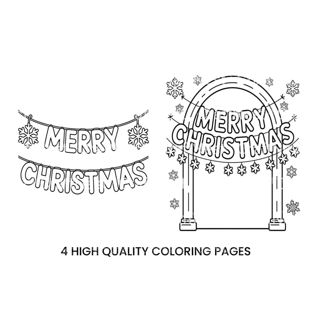 Merry Christmas Banner Coloring Books
