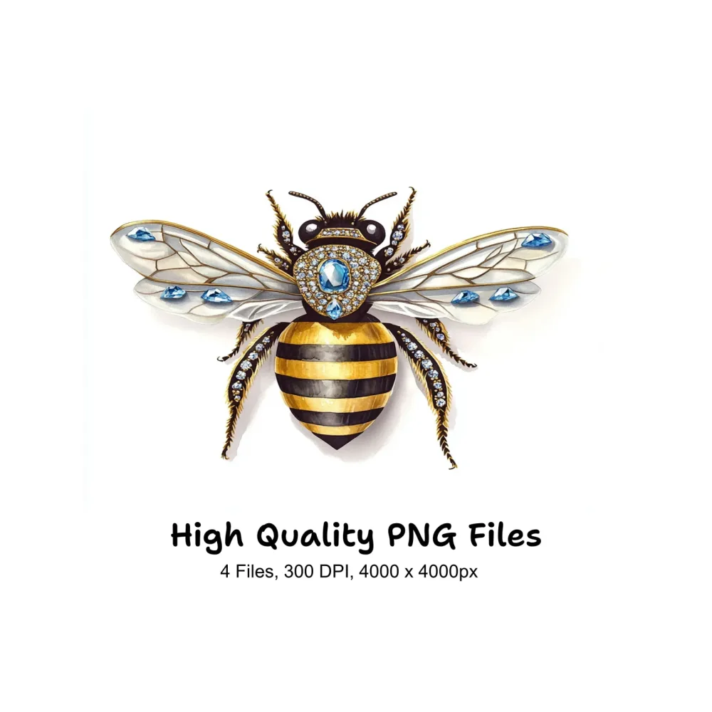 Jeweled Bee Clipart Bundle