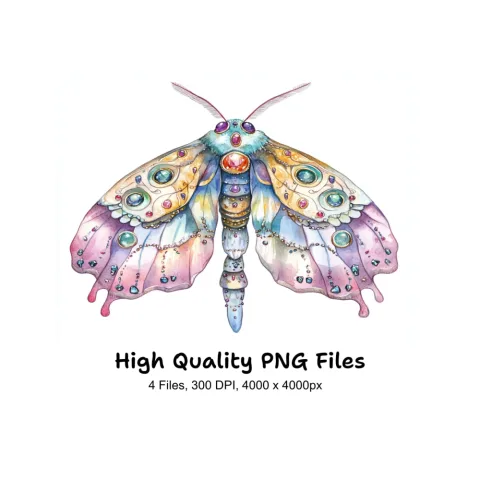 Elegant Moth Clipart Bundle
