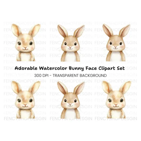 Cute Bunny Clipart Bundle