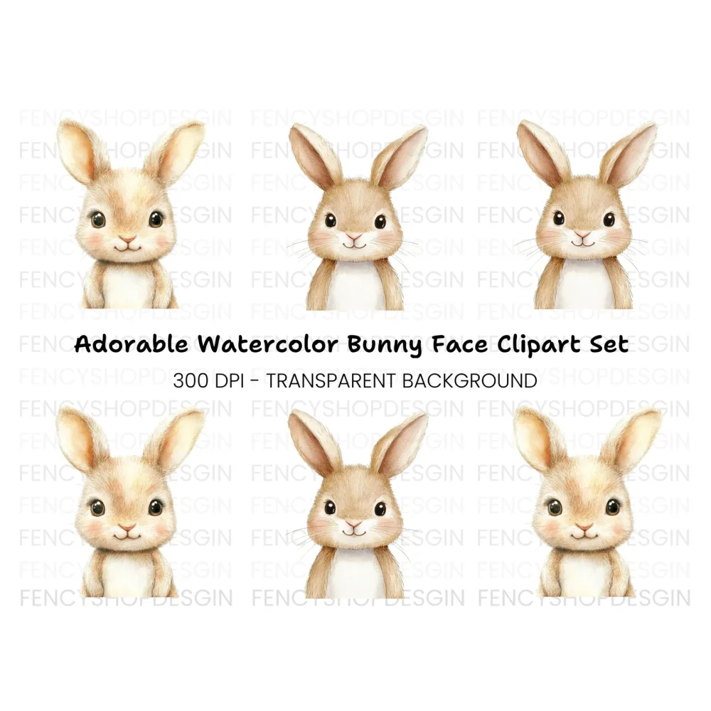 Cute Bunny Clipart Bundle