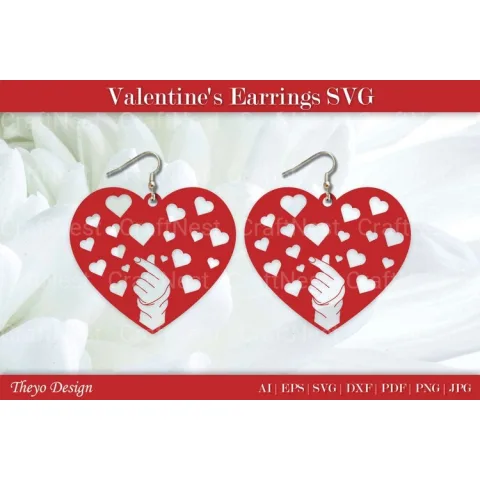 Valentine Earrings SVG Bundle