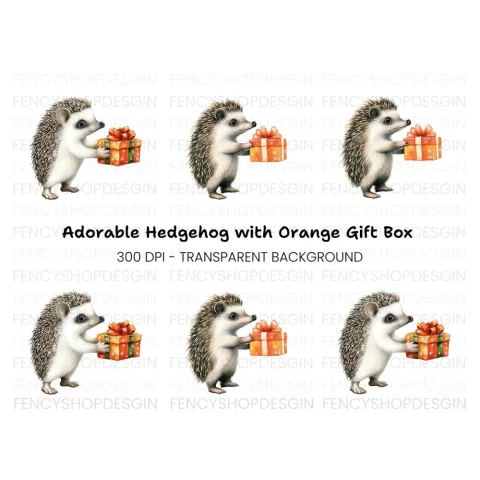 Cute Hedgehog Gift Clipart Bundle