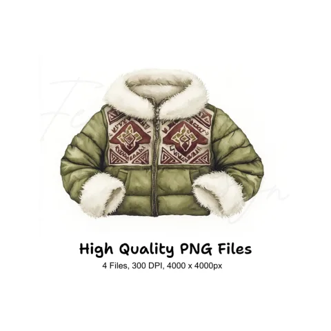 Cozy Winter Jacket Clipart Bundle
