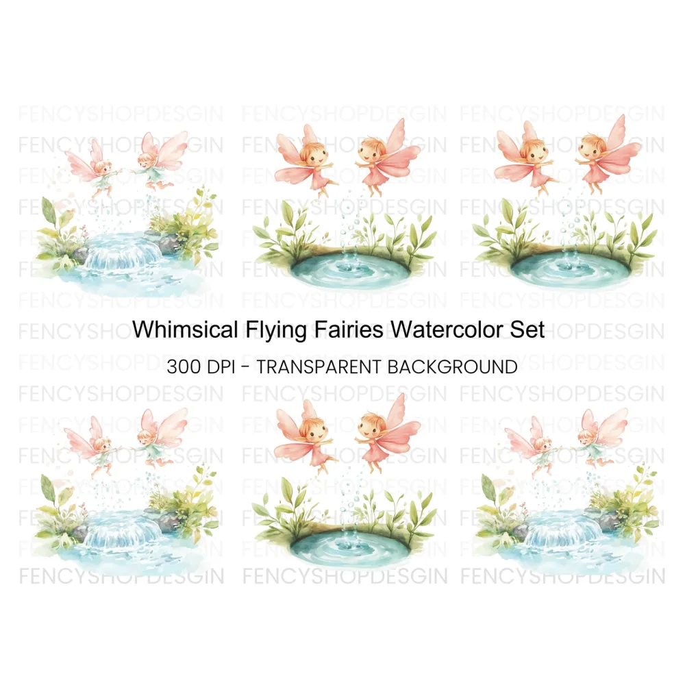 Flying Fairies and Nature Clipart Bundle
