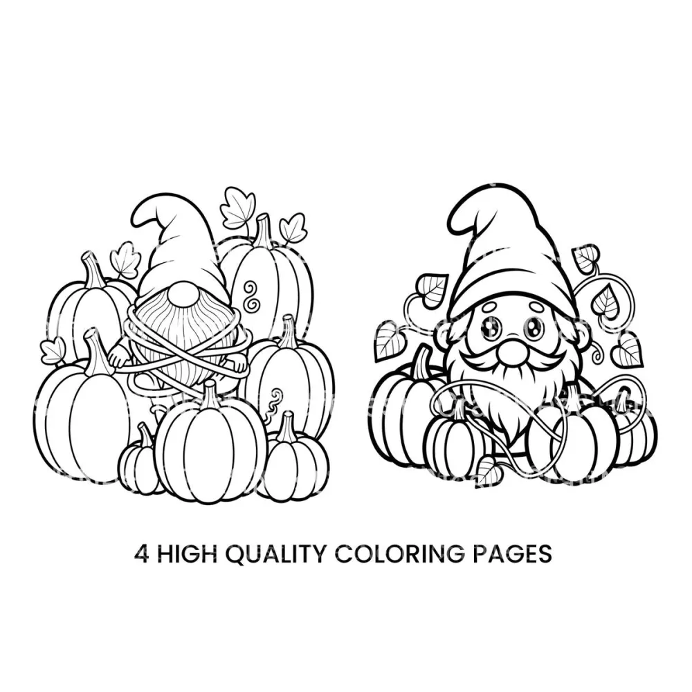 Autumn Gnome Pumpkin Patch Coloring Books