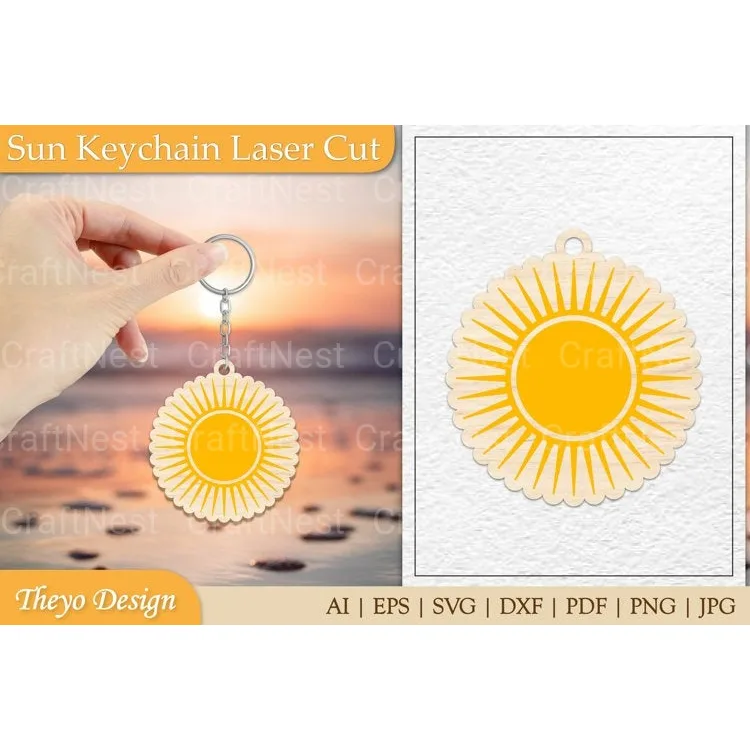 Sun Keychain SVG Bundle