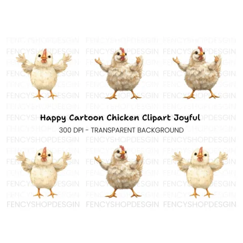 Happy Baby Chicken Clipart Bundle