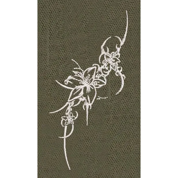 Cyber Space Lily Stitch Embroidery Design
