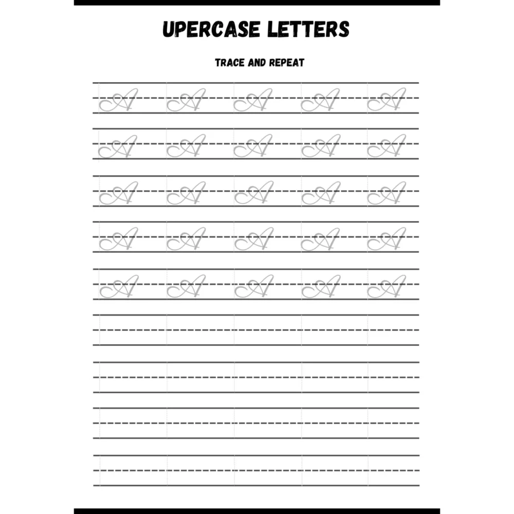 Cursive Handwriting Tracing Practice Worksheets