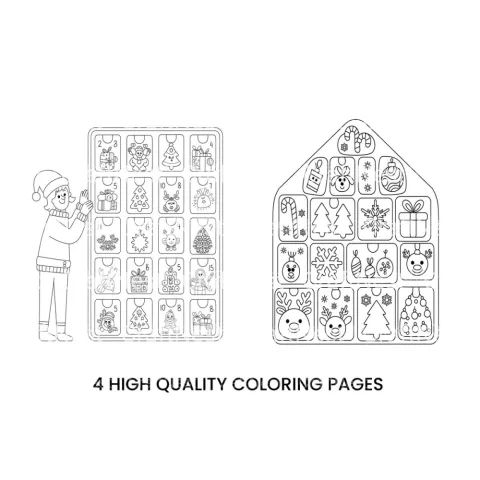 Christmas Advent Calendar Coloring Books