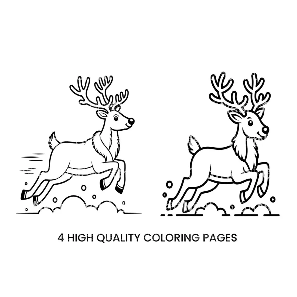 Cute Reindeerfor Kids Coloring Books