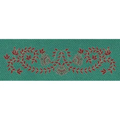 Floral Border Red & Golden Embroidery Design