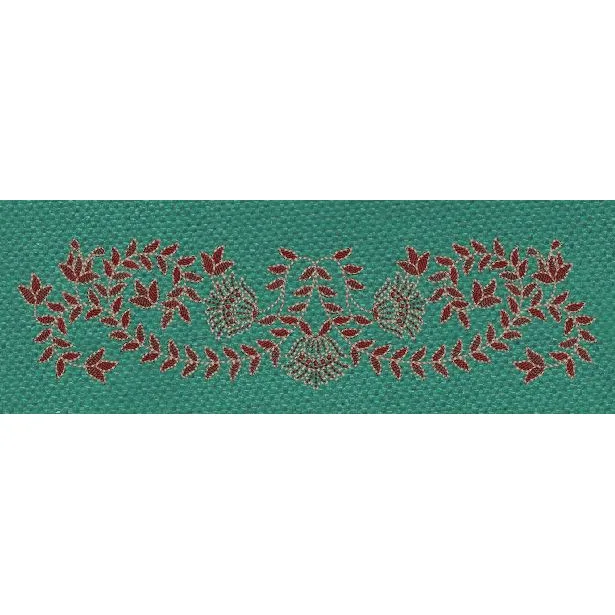 Floral Border Red & Golden Embroidery Design