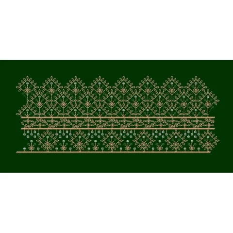 Diamond Trellis Floral Spire Border Embroidery Design