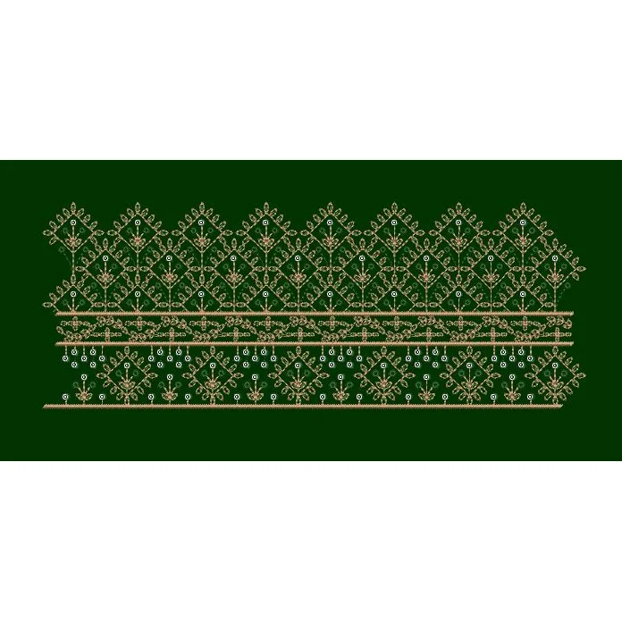 Diamond Trellis Floral Spire Border Embroidery Design