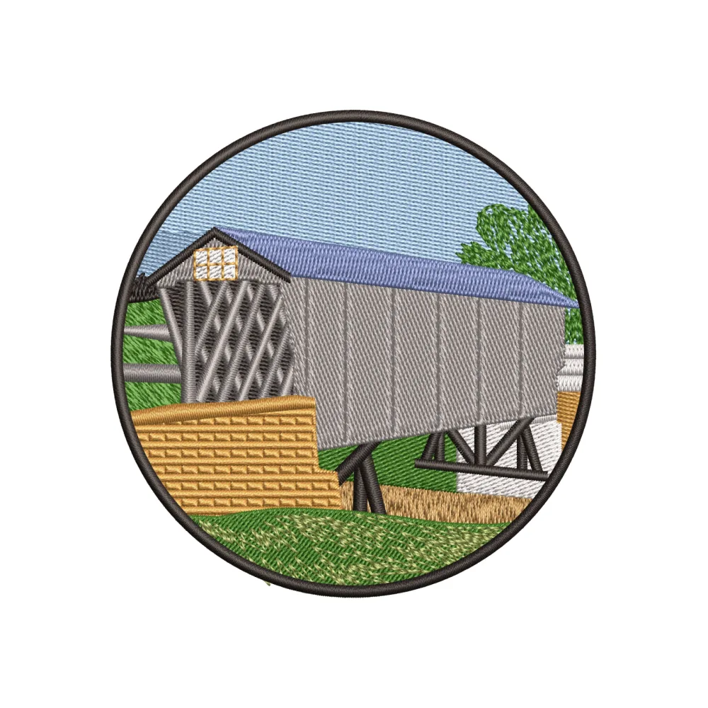 Wood House Embroidery Design