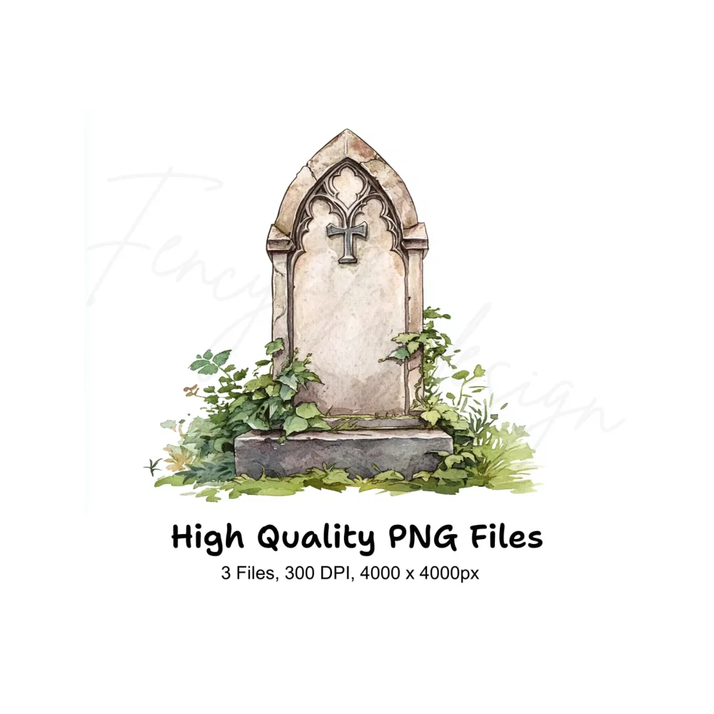 Gothic Gravestones Clipart Bundle