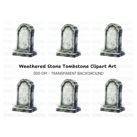 Old Gravestone Clipart Bundle