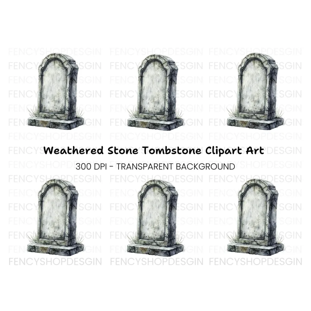 Old Gravestone Clipart Bundle