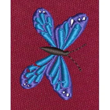 Fluttering Butterfly Blue & Purple Embroidery Design