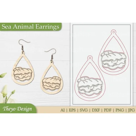 Sea Animal Earrings SVG Bundle
