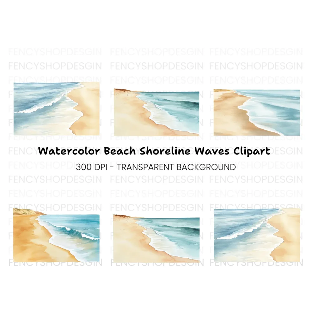 Beach and Ocean Landscape Clipart Bundle