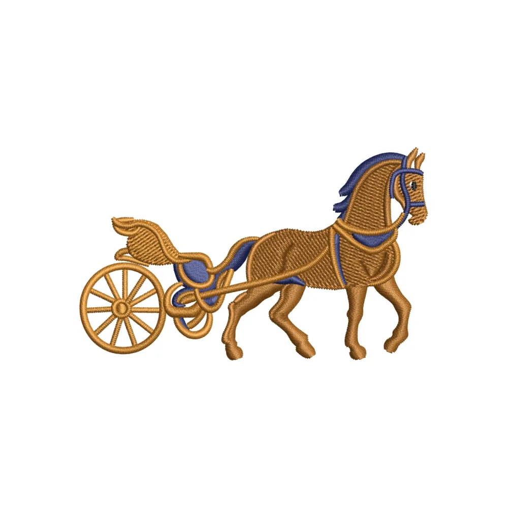 Horse Cart Embroidery Design