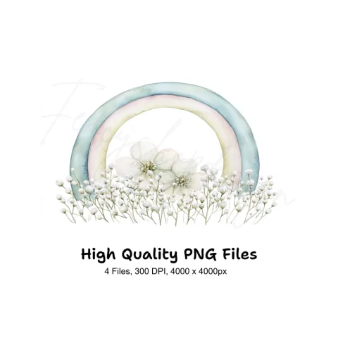 Pastel Rainbow Clipart Bundle