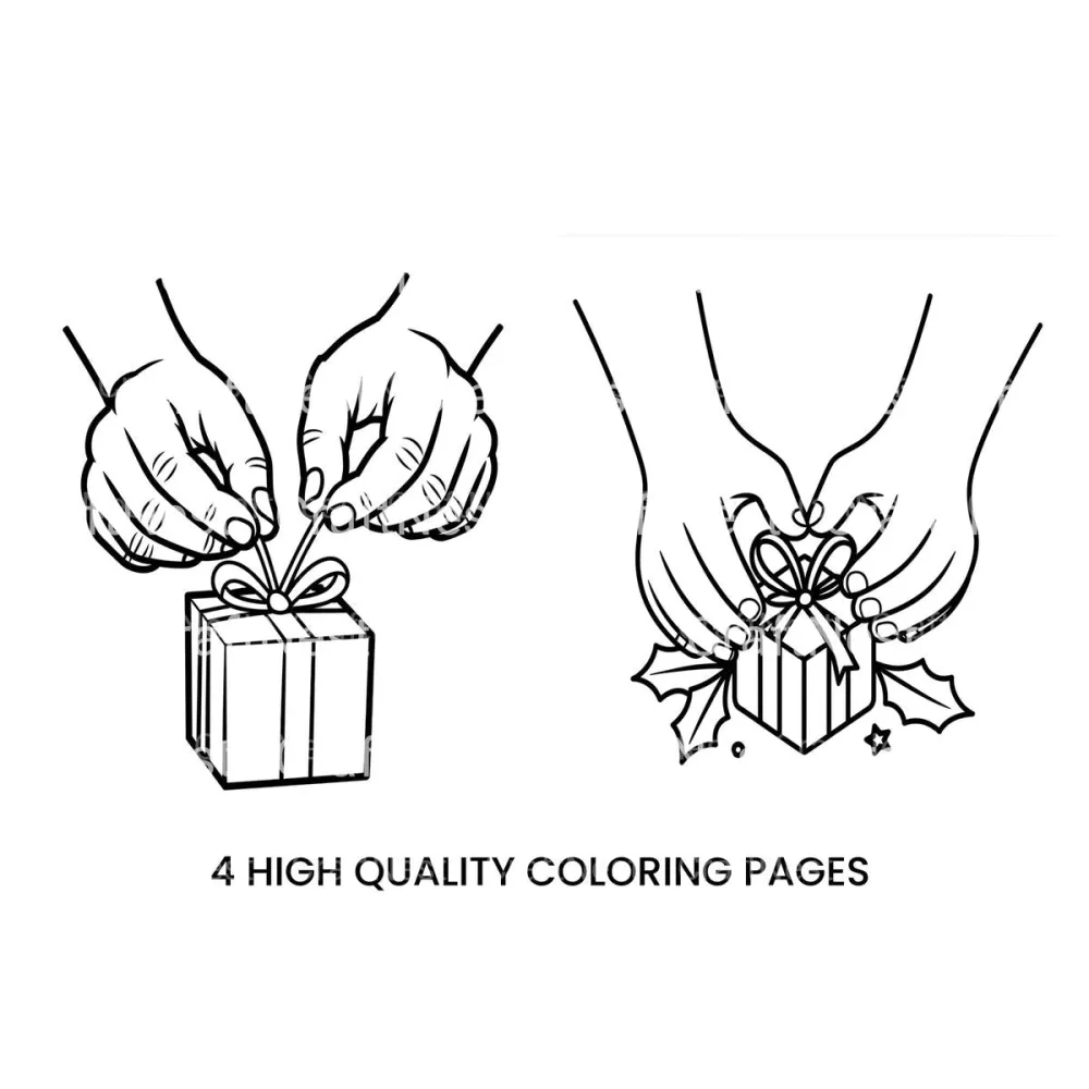 Christmas Gift Wrapping Coloring Books