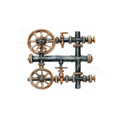 Steampunk Industrial Pipe Elements Clipart Bundle