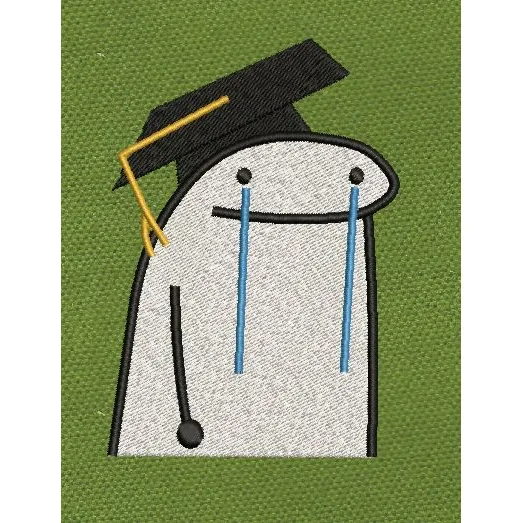 Crying Graduation Embroidery Design